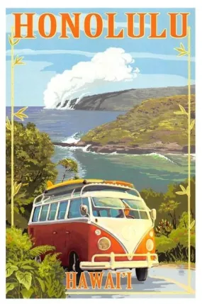 Affiche Surf - Trip à Honolulu