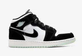 Air Jordan 1 Mid White Black Teal Tint