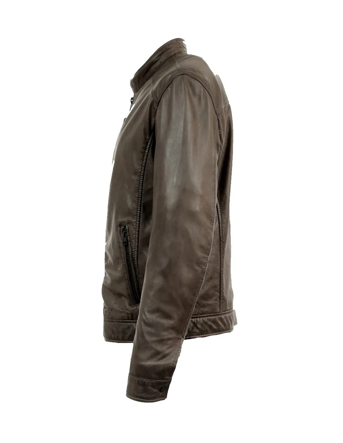 Blouson en cuir Agent Oakwood ref 50770 Marron