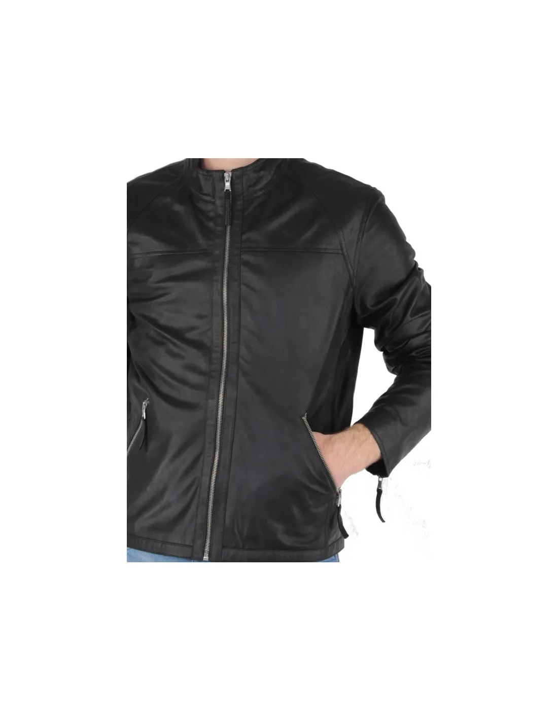 Blouson miami napalan en cuir ref_trk32227-noir