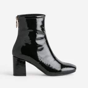 Boots noir verni à zip arrière - Boots / bottines Femme | ERAM