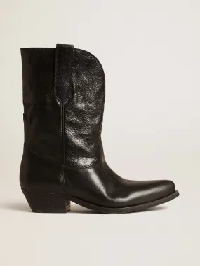 Bottes basses Wish Star en cuir noir avec étoile noire | Golden Goose