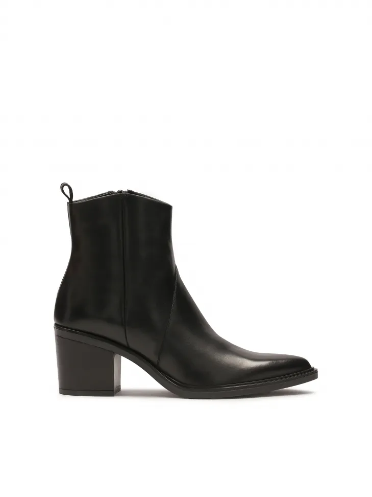 Bottes en cuir noir de style cow-boy 