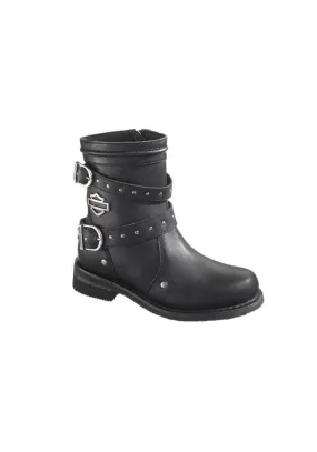 Bottes Harley Davidson Chryse en Cuir Noir (Ref : D87011) Botte Moto Femme