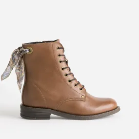 Bottine TEXTO camel en cuir à nœud imprimé - Boots / bottines Femme | ERAM