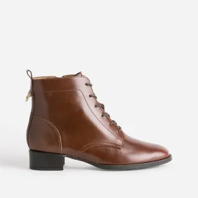 Bottine à lacet ERAM FLEX cognac en cuir - Boots / bottines Femme | ERAM