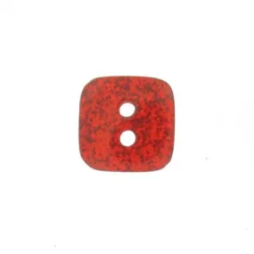 Bouton polyester Carré pailleté rouge