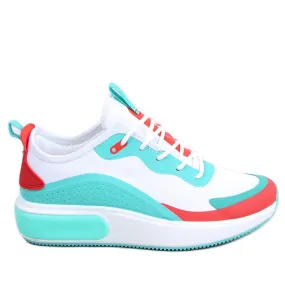 Chaussures de sport femme blanches YK106 BLANC / BLEU