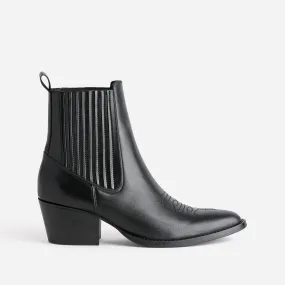 Chelsea boots santiag noir éco-conçu en cuir - Boots / bottines Femme | ERAM