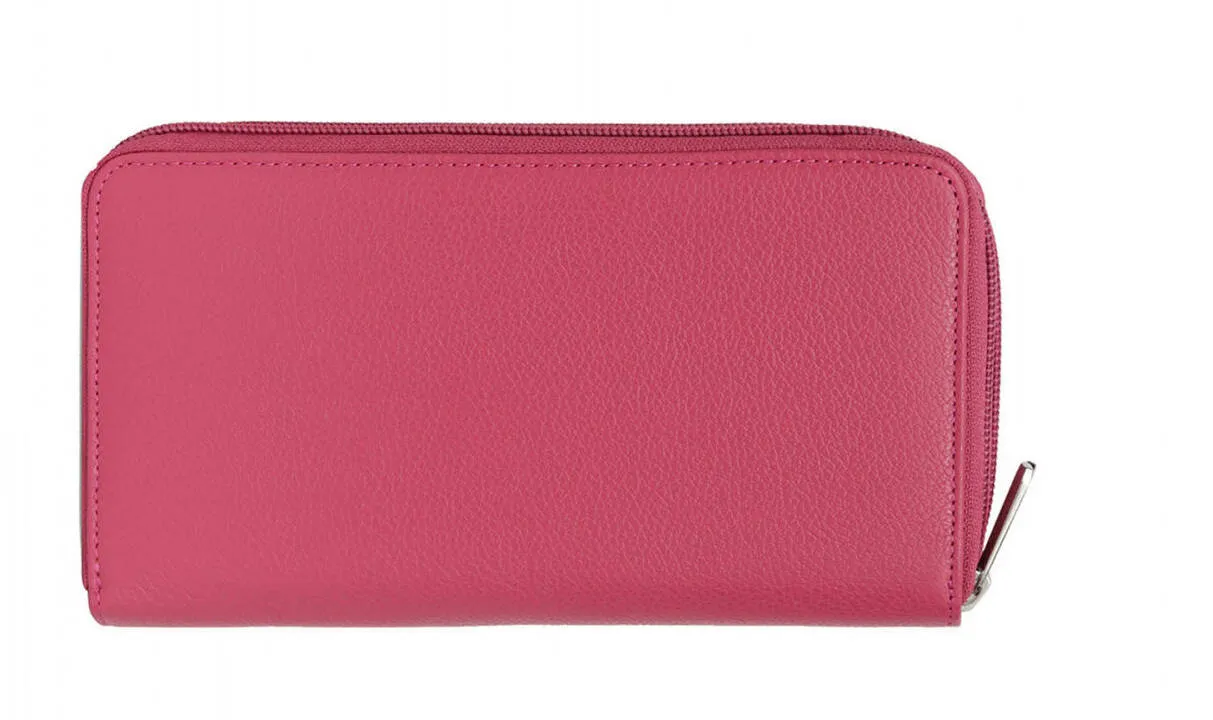 Compagnon voyage cuir vachette fuschia