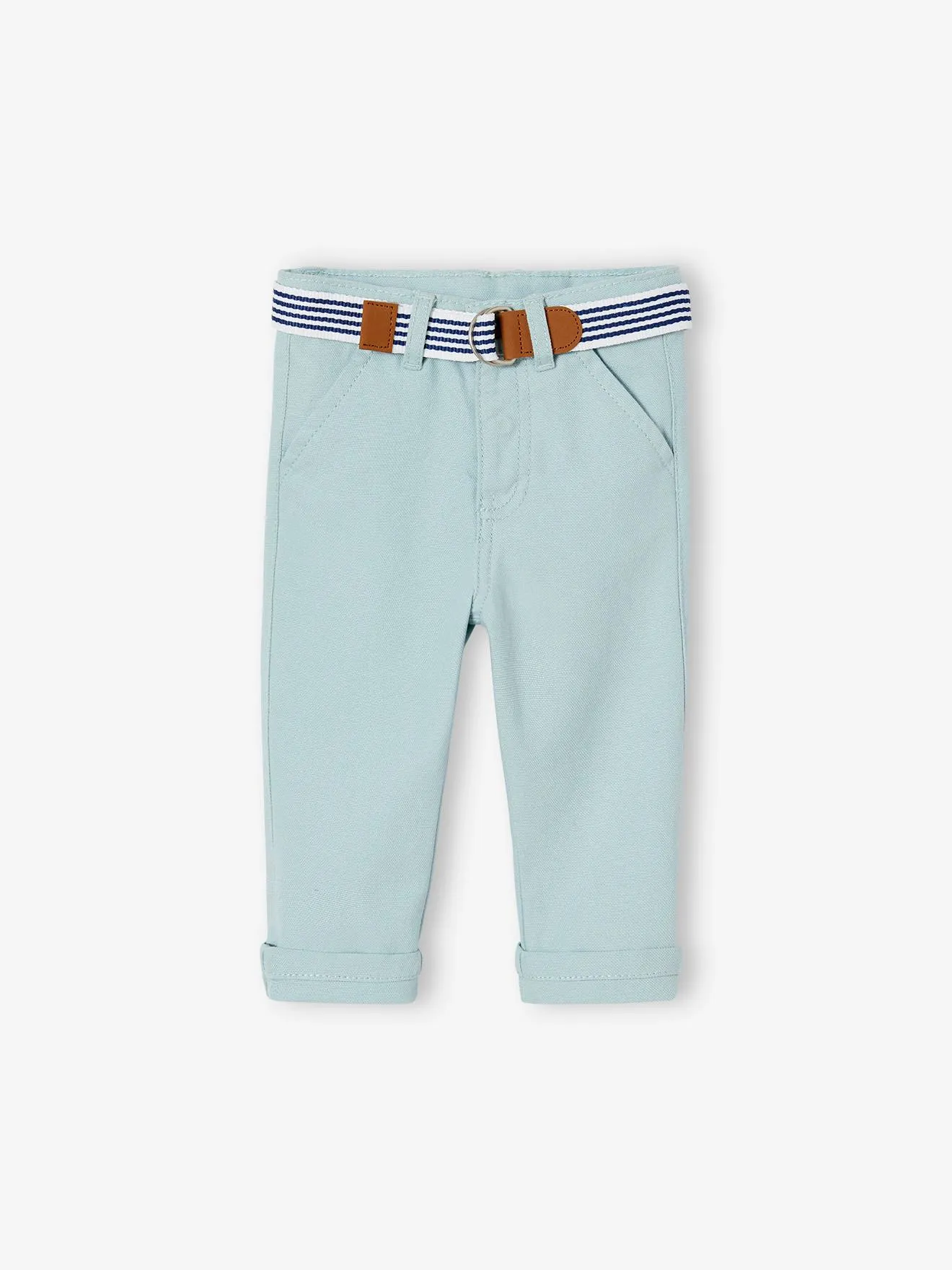 Ensemble de cérémonie bébé pantalon avec ceinture, chemise et noeud papillon blanc - Vertbaudet