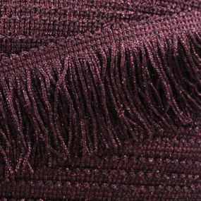 Franges Charleston lurex 55mm - bordeaux x50cm