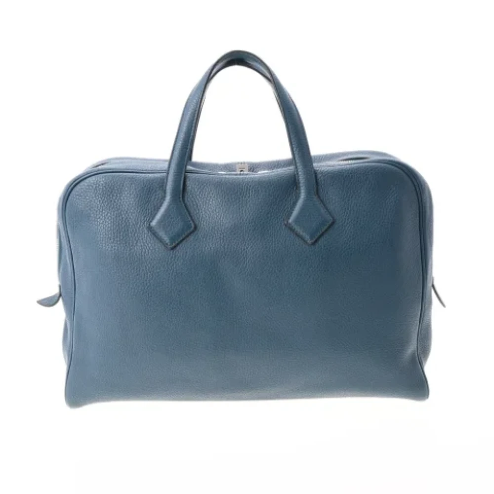 Hermès Victoria d`occasion en cuir bleu