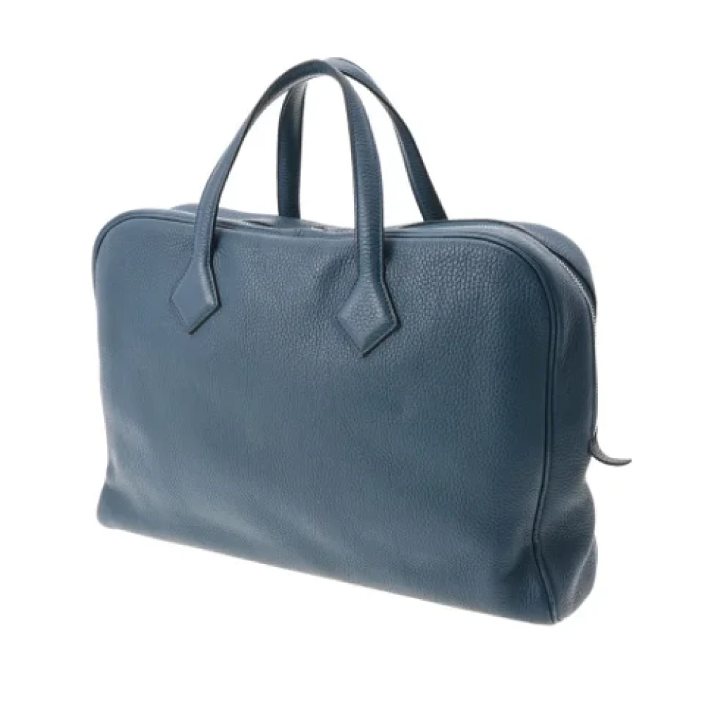 Hermès Victoria d`occasion en cuir bleu