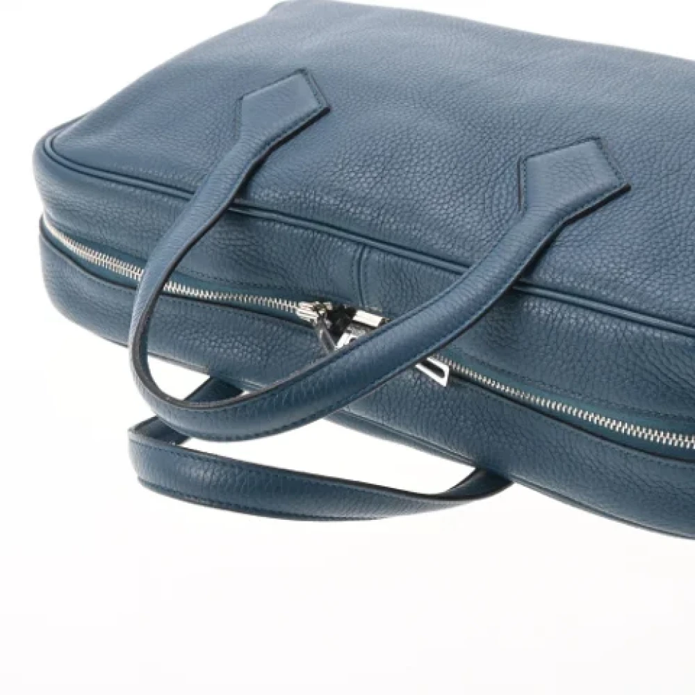 Hermès Victoria d`occasion en cuir bleu