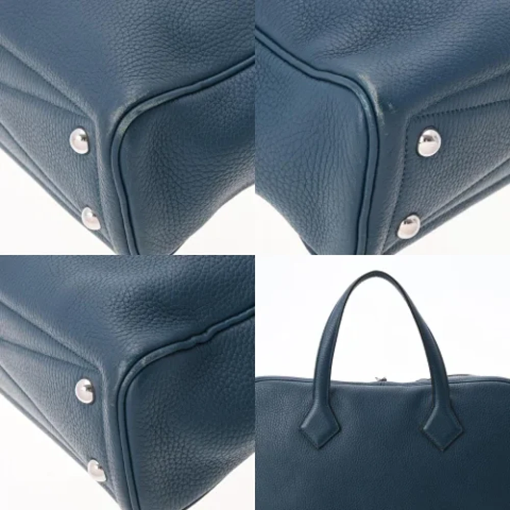 Hermès Victoria d`occasion en cuir bleu