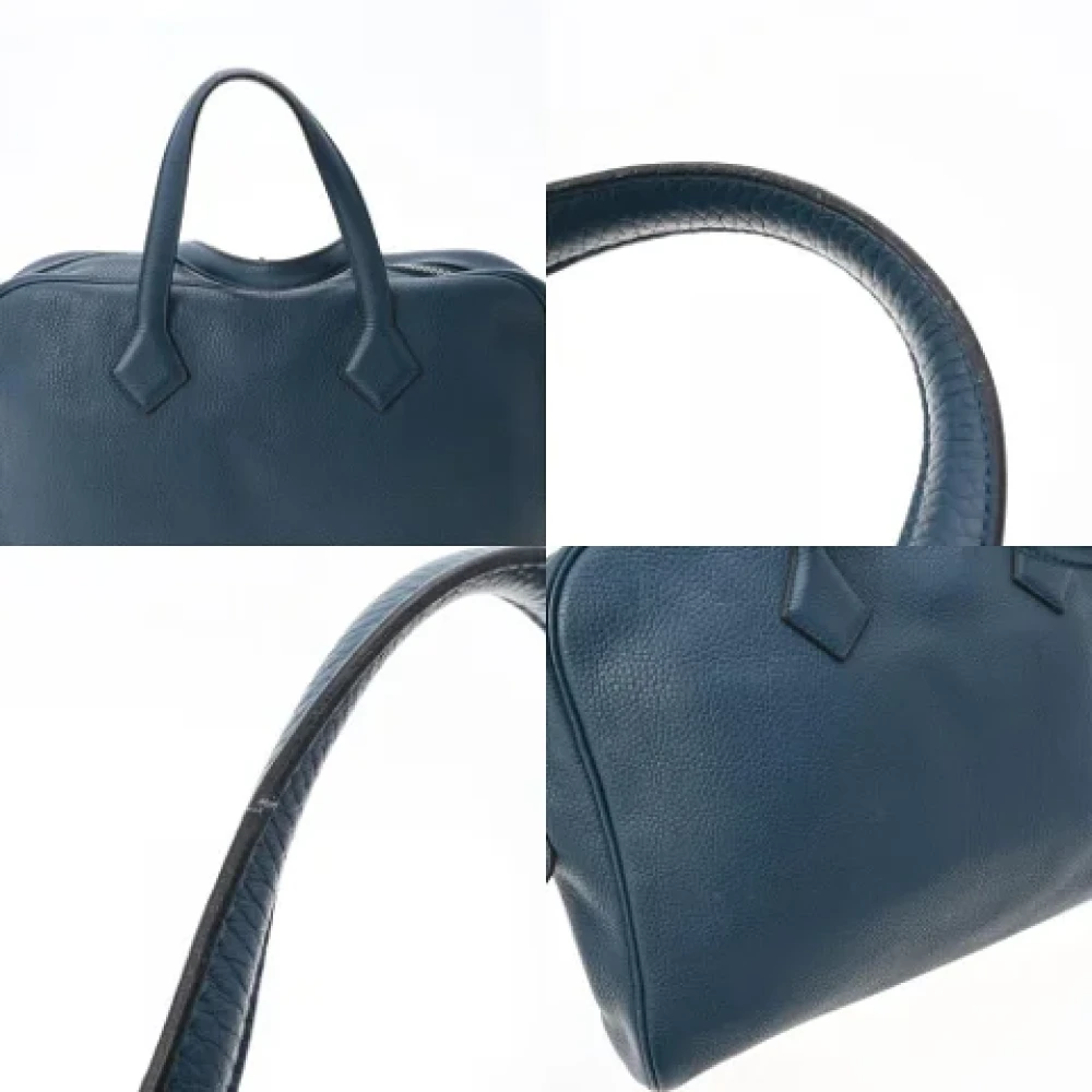 Hermès Victoria d`occasion en cuir bleu