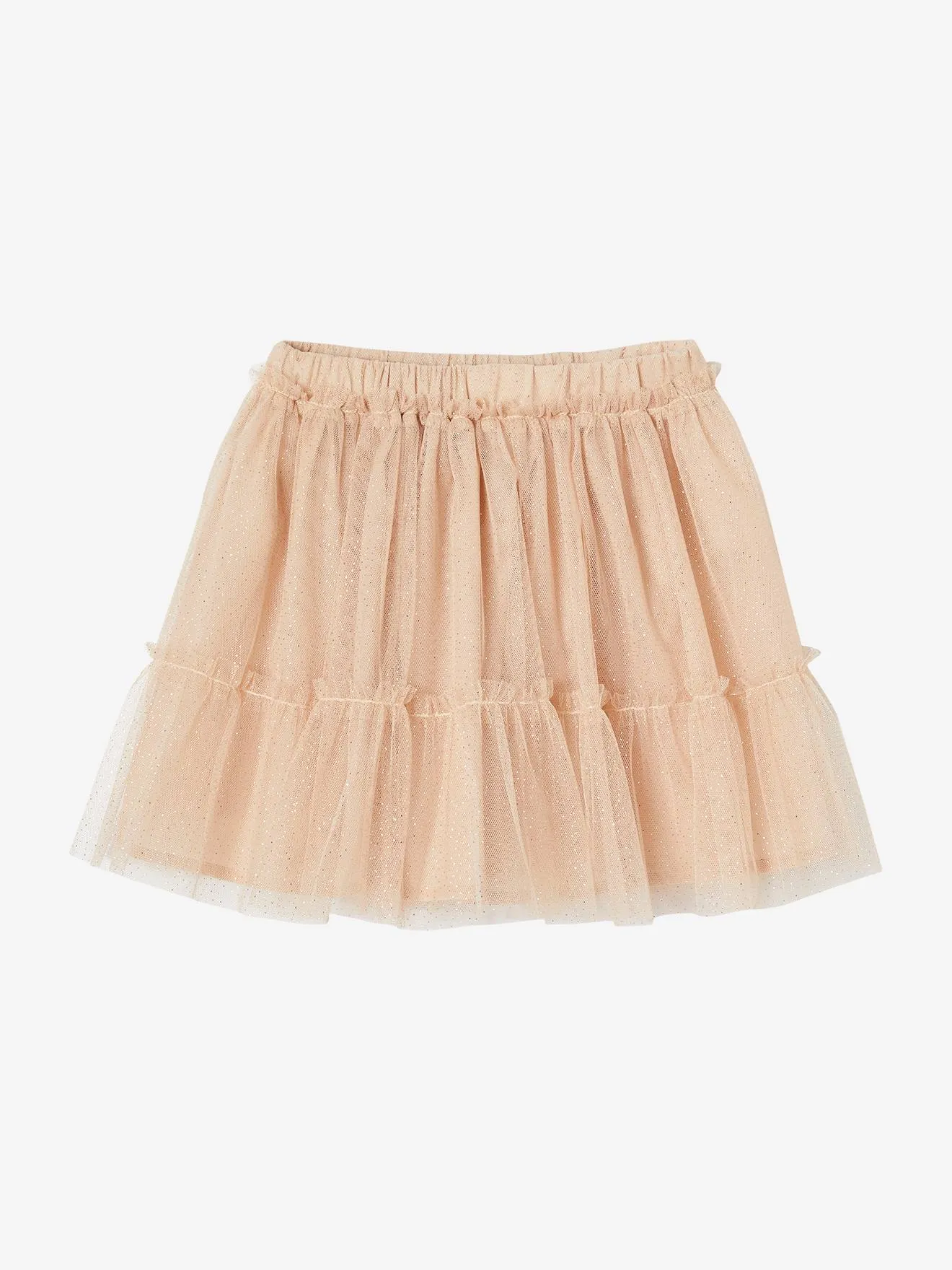 Jupon cérémonie en tulle pailleté fille rose nude - Vertbaudet