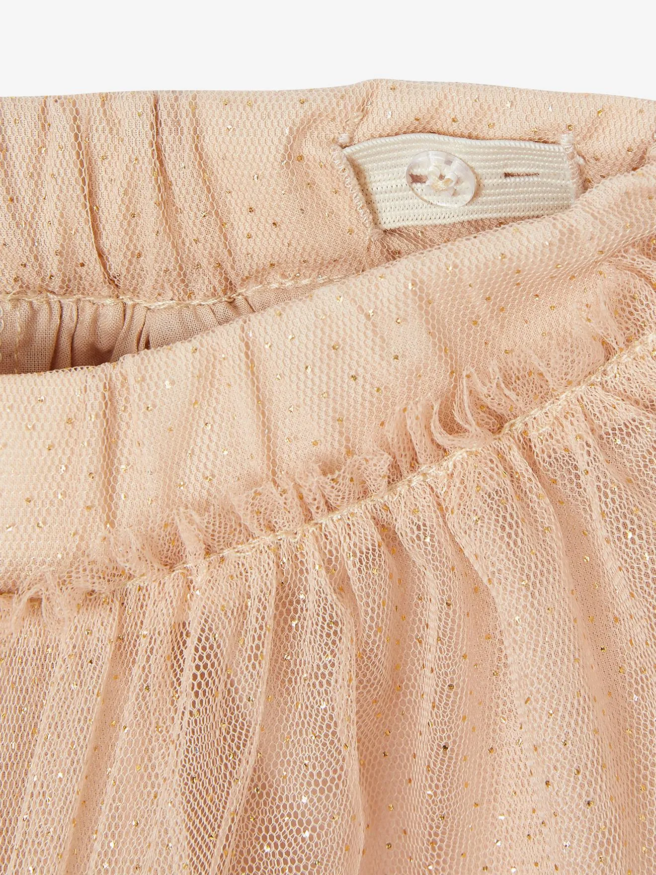 Jupon cérémonie en tulle pailleté fille rose nude - Vertbaudet