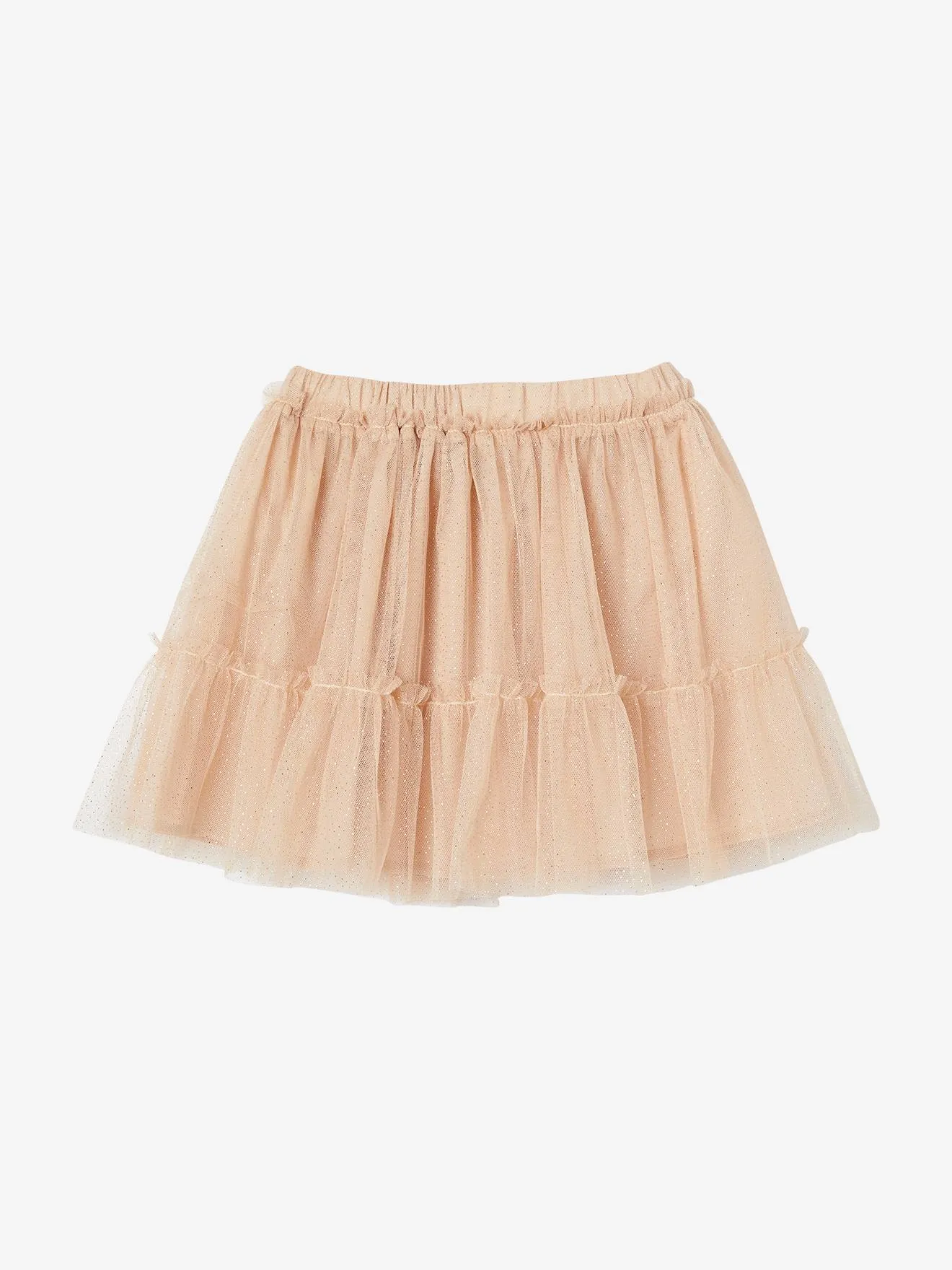 Jupon cérémonie en tulle pailleté fille rose nude - Vertbaudet