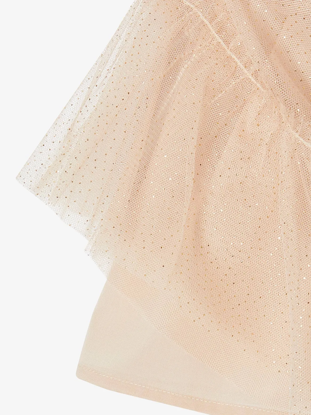 Jupon cérémonie en tulle pailleté fille rose nude - Vertbaudet