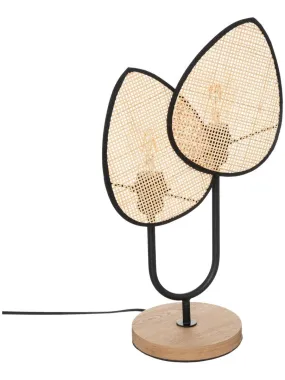 Lampe en forme de feuilles en rotin - Beige