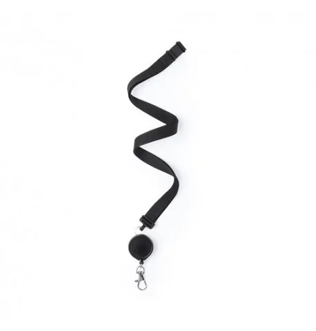 Lanyard Personnalisable Lemer en Polyester et en Coloris Noir et Blanc