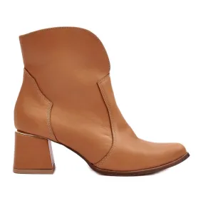 Lewski Shoes Bottes Cowboy En Cuir Pour Femme À Talon Haut Camel Lewski 3166/B/2 brun