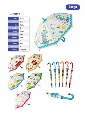 LOT DE 12 - Parapluie transparent ENFANT #2011