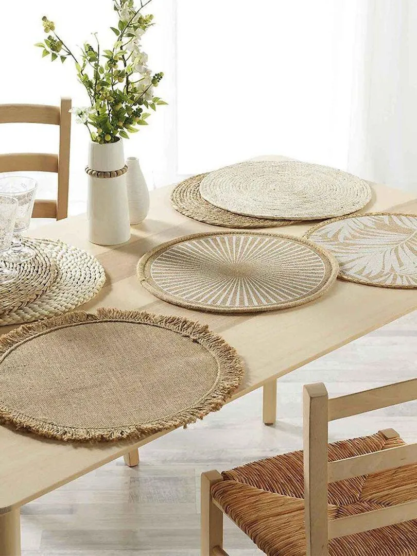 Lot de 8 sets de table Frangyss - Beige