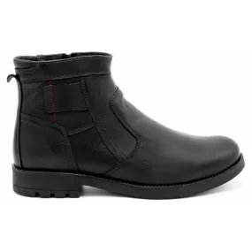 Olivier Bottines d'hiver en cuir homme 302MP noir le noir