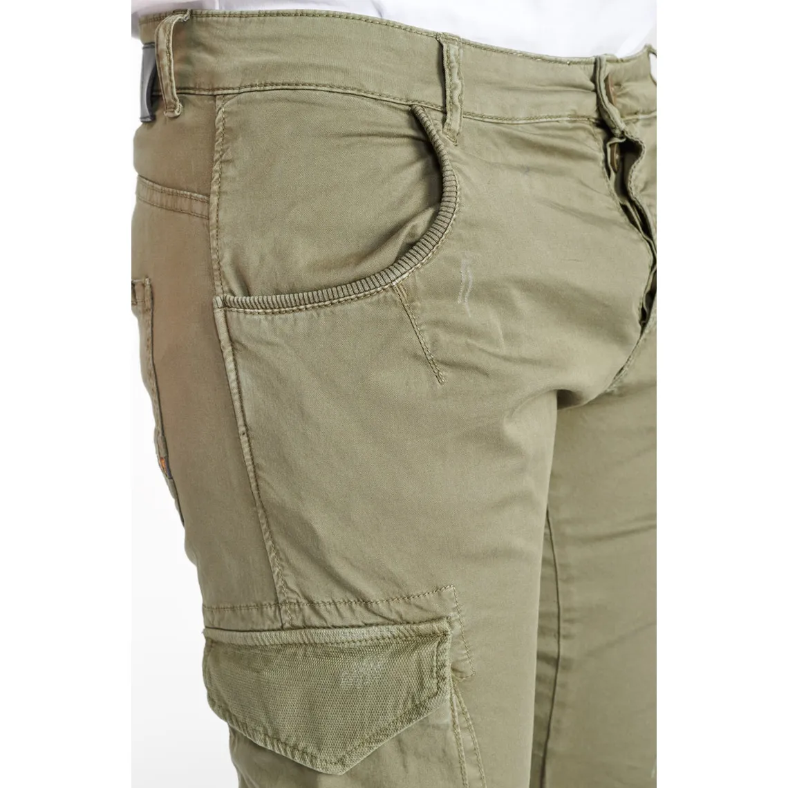 Pantalon cargo Alban kaki vert en coton | 3 Suisses