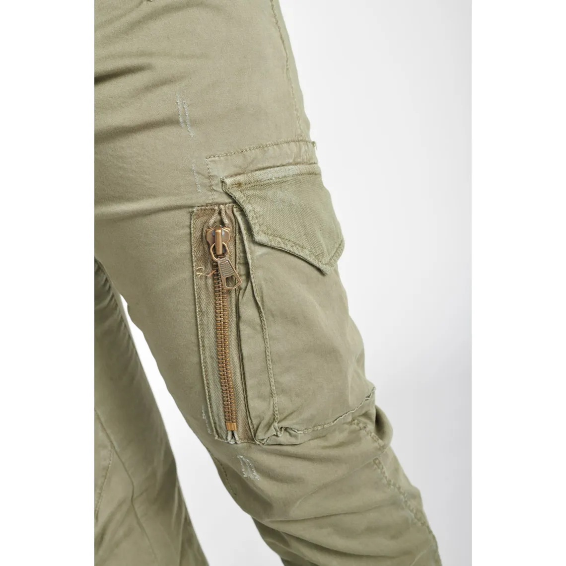 Pantalon cargo Alban kaki vert en coton | 3 Suisses