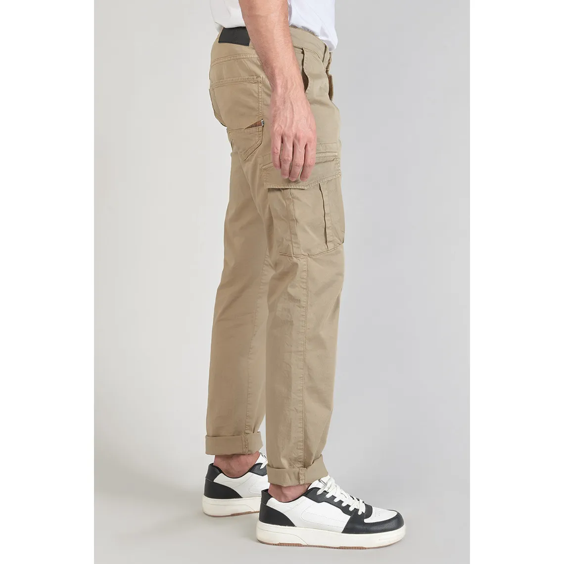 Pantalon cargo Lakme beige sable blanc en coton | 3 Suisses