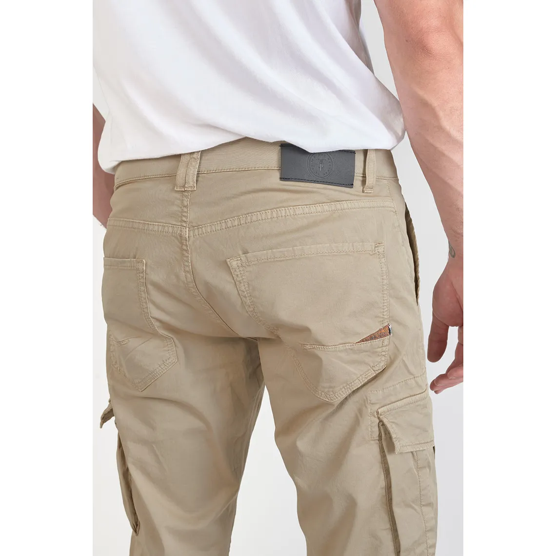 Pantalon cargo Lakme beige sable blanc en coton | 3 Suisses