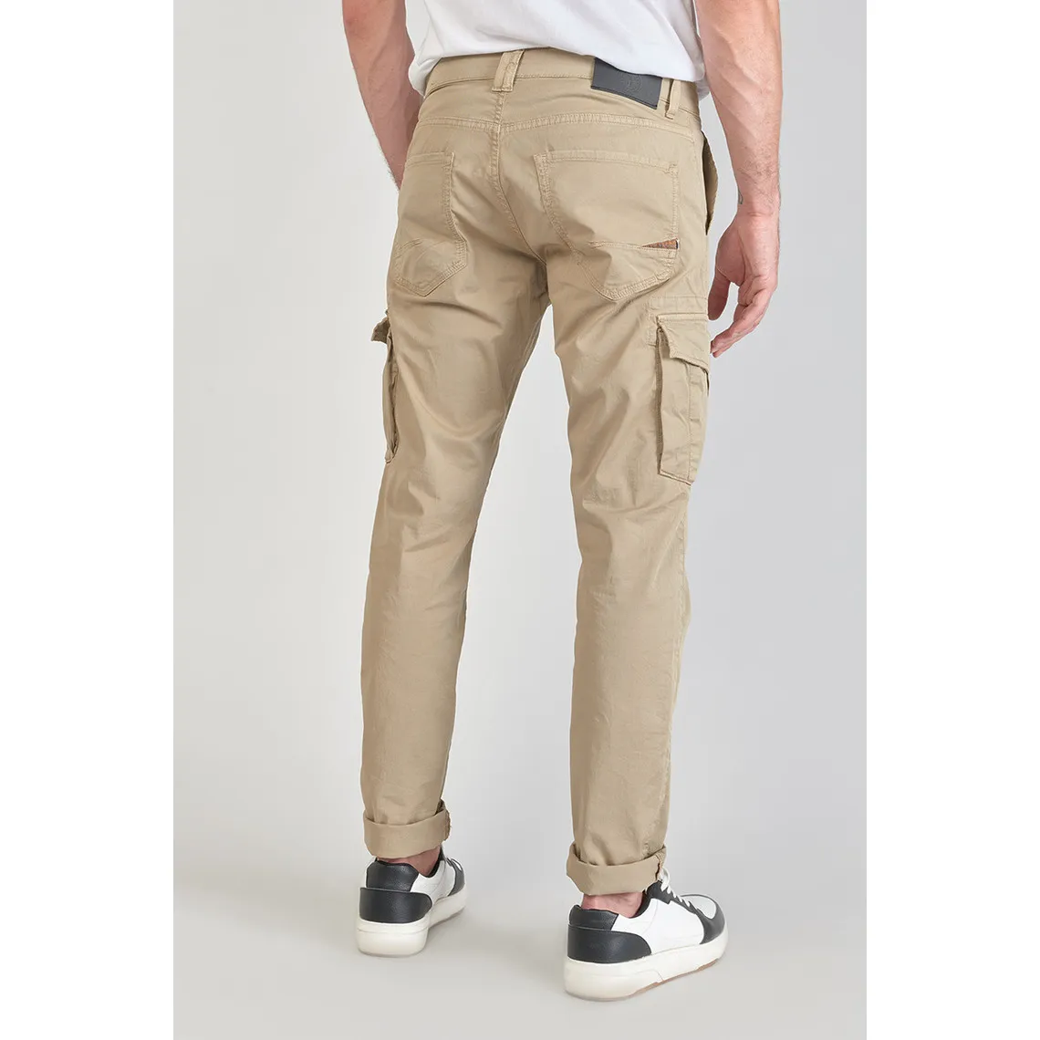 Pantalon cargo Lakme beige sable blanc en coton | 3 Suisses