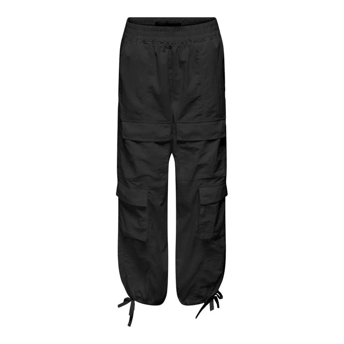 Pantalon cargo taille moyenne noir en nylon Zoé | 3 Suisses