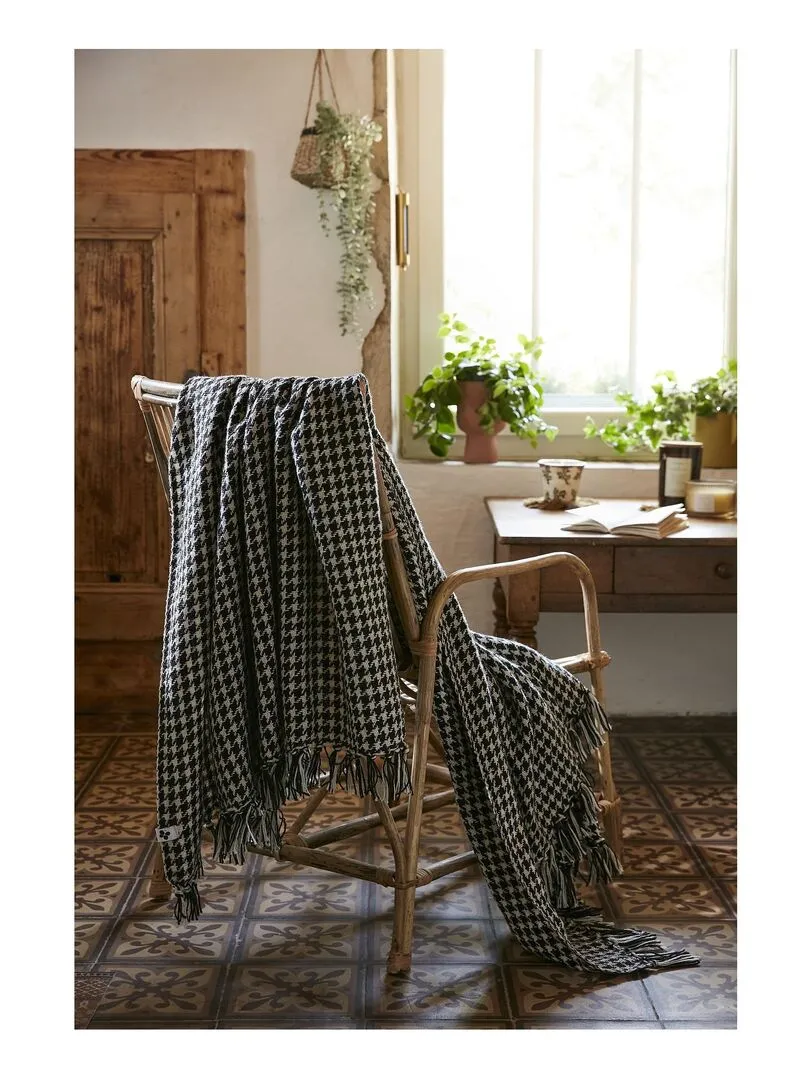 Plaid a franges Gaspard - Noir