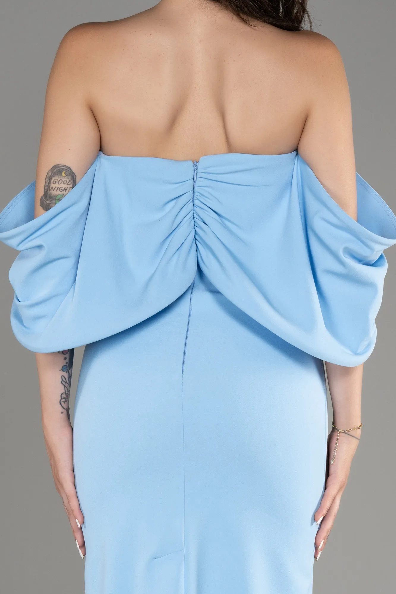 Robe de Cérémonie Midi Bleu Saxe ABK2074