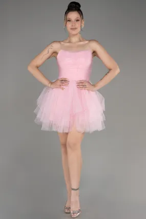 Robe de Cérémonie Mini Rose ABK2089