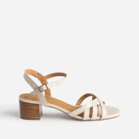 Sandale ERAM FLEX beige clair en cuir verni - Sandales Femme | ERAM