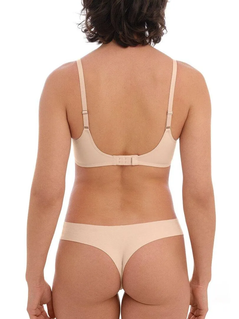 String tanga confort en coton sans coutures Accord - Beige