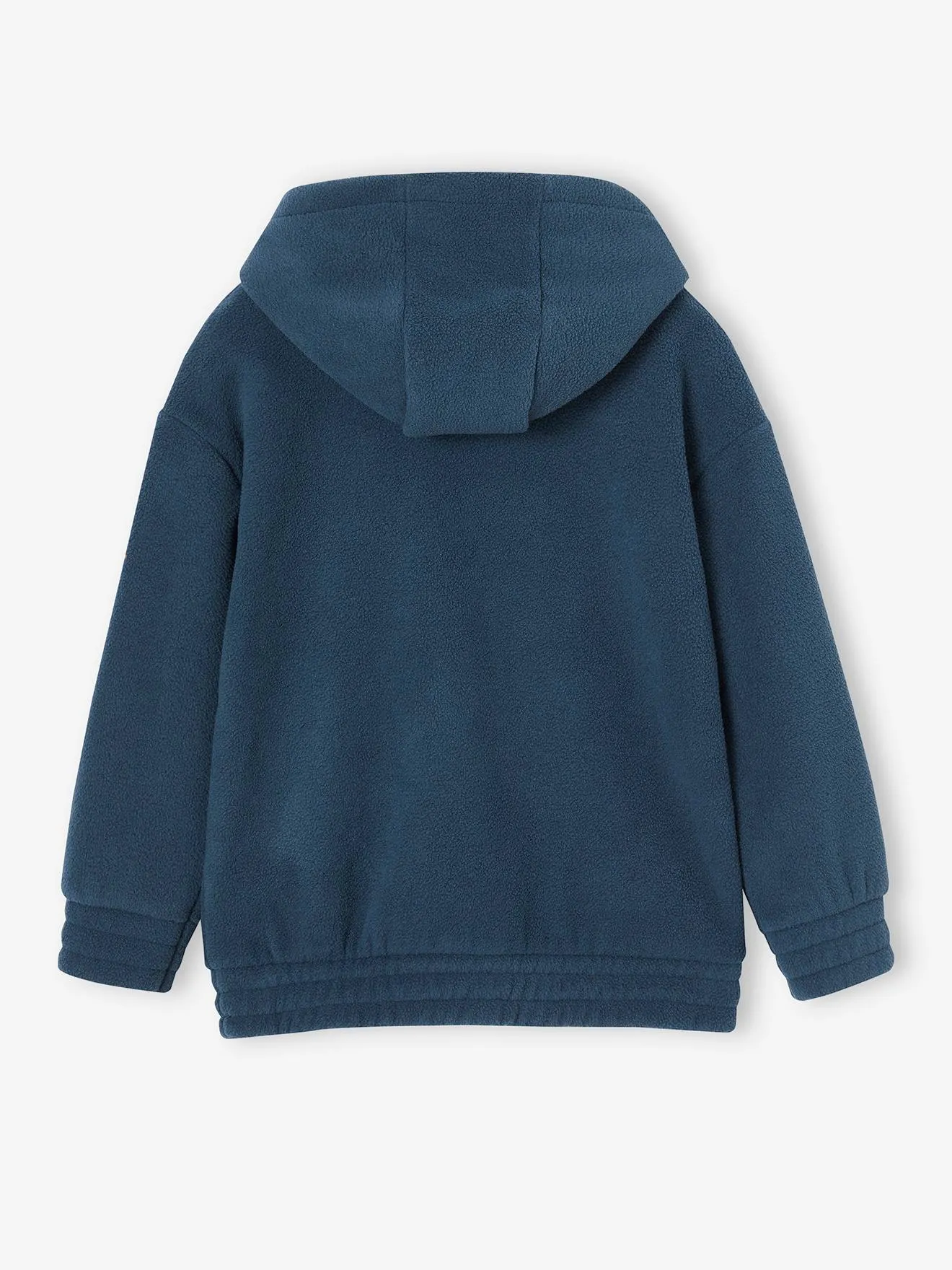 Sweat à capuche en maille polaire garçon bleu nuit - Vertbaudet