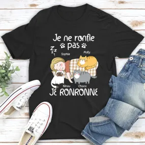 T-shirt Unisex Personnalisé - Je Ronfle Pas Je Ronronne Version 2