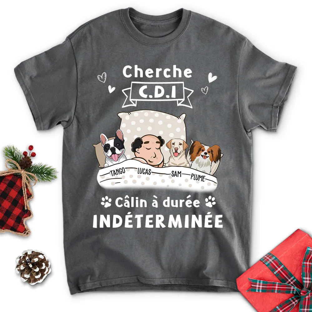 T-shirt Unisex Personnalisé - Mon Chien Cherche Cdi