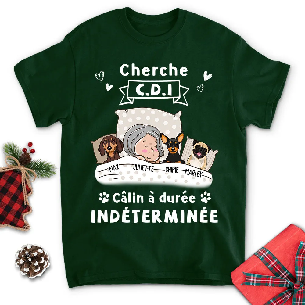 T-shirt Unisex Personnalisé - Mon Chien Cherche Cdi