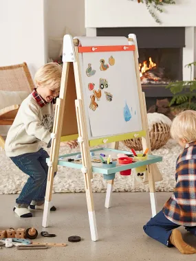 Tableau pliable et réglable en hauteur 3 en 1 en bois FSC® multicolore - Vertbaudet