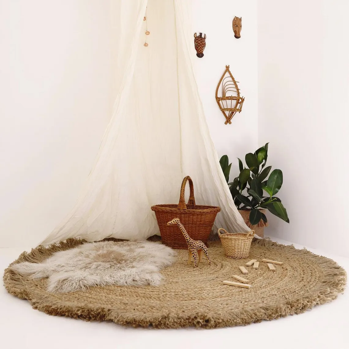 Tapis jute avec franges TERRA | 3 Suisses