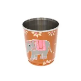 Tasse à café émail motifs Indiens éléphant Pondie Chérie - Le petit Souk