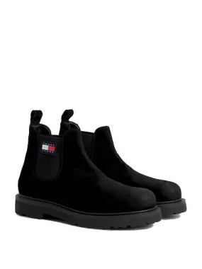 Tommy Hilfiger Tommy Jeans Chelsea Bottes En Cuir Suédé Noir - Achetez À Prix Outlet!